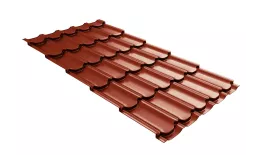 Металлочерепица Grand Line Kvinta Plus 3D 0,5 Satin RAL 8004 терракота купить в екатеринбурге