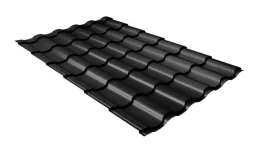 Металлочерепица Grand Line Kredo 0.5 PurPro Matt RAL 9005 черный купить в екатеринбурге